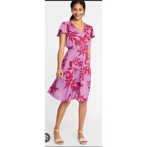 Old Navy Tropical V Neck Dress